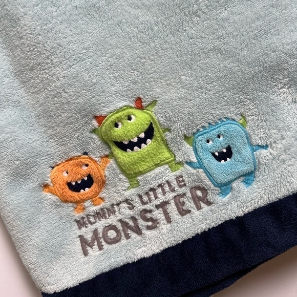 Carter's Mommy's Little Monsters Baby Security Blanket Blue Orange Green 30”x38” - Picture 2 of 5